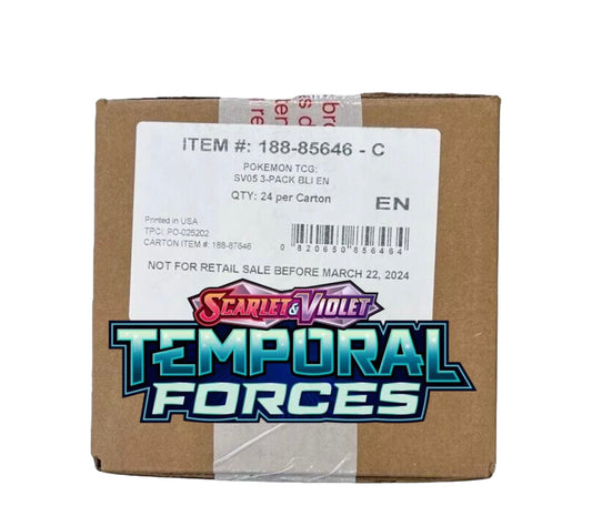 Pokemon TCG Temporal Forces 3 PACK BLISTER CASE Factory Sealed Case (24 QTY)