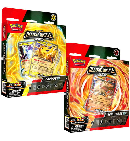 2 Pokemon TCG Deluxe Battle Decks Box Zapdos & Ninetales ex Sealed