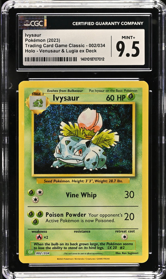 CGC MINT+ 9.5 Ivysaur 002/034 Pokemon Trading Card Game Classic - CLV English