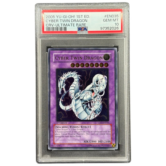 Yu-Gi-Oh! - Cyber Twin Dragon CRV-EN035 1st Edition Ultimate Rare Yugioh PSA 10