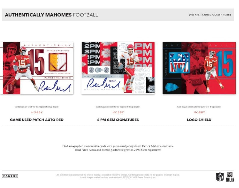 2025 PANINI AUTHENTICALLY MAHOMES FOOTBALL CASE PRESALE 2/20/26