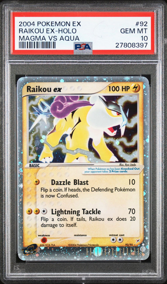 2004 Pokemon EX Team Magma VS Team Aqua #92 Raikou EX - Holo PSA 10