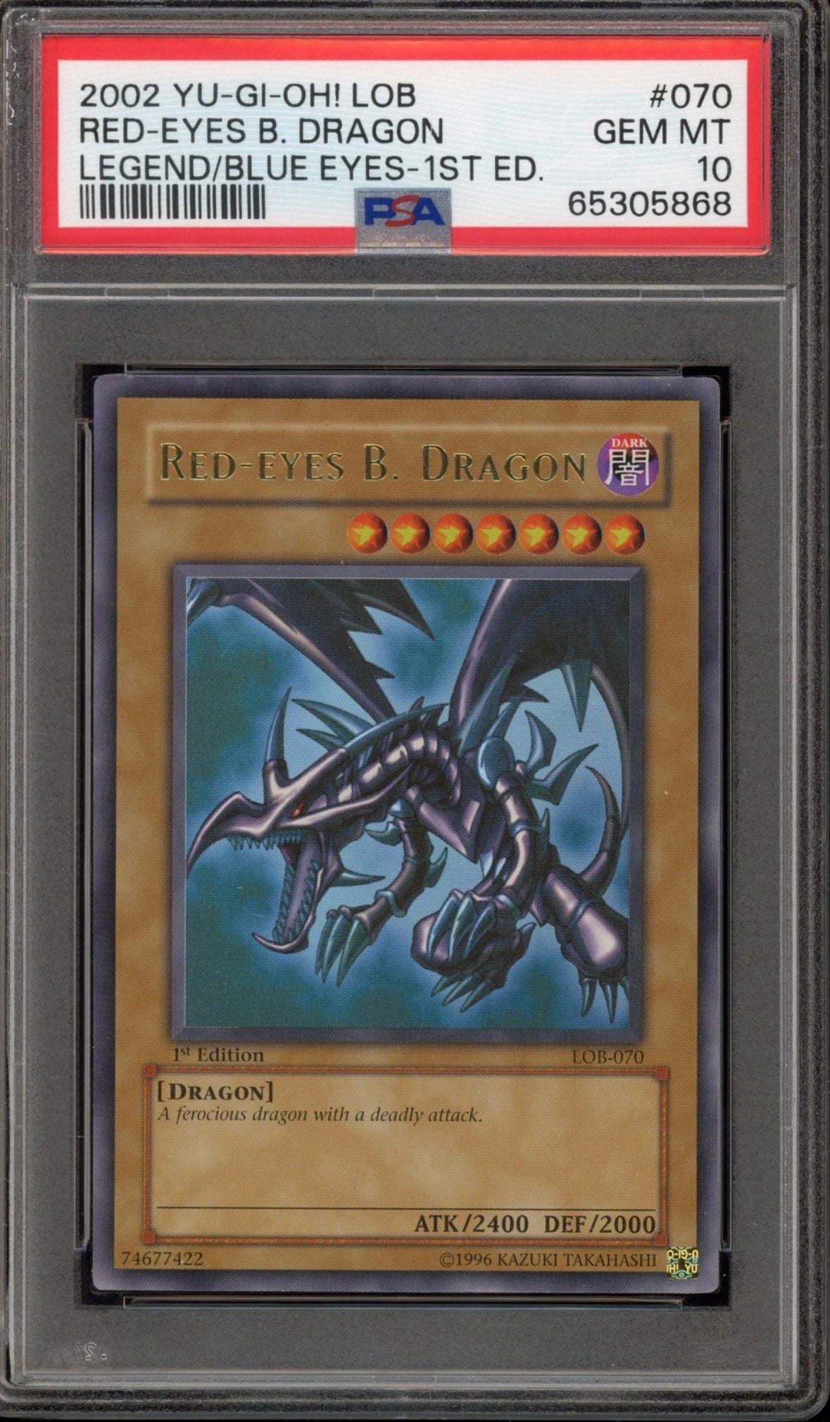 2002 YU-GI-OH! LOB-LEGEND OF BLUE EYES WHITE DRAGON RED-EYES B. DRAGON PSA 10