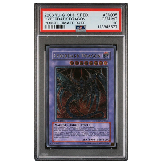 YUGIOH PSA 10 EURO Cyberdark Dragon CDIP-EN035 Ultimate Rare 1st Edition *5577