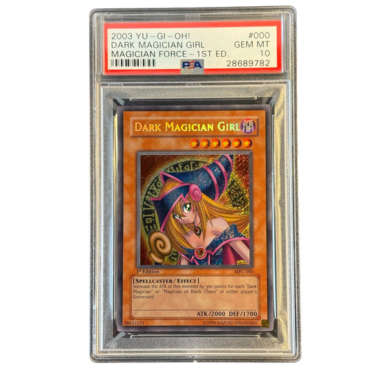 2003 YU-GI-OH! MFC-MAGICIAN'S FORCE 1ST ED #000 DARK MAGICIAN GIRL PSA 10