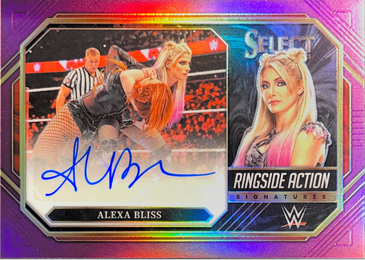 2023 Panini Select WWE Alexa Bliss Ringside Action Signatures Purple 19/35