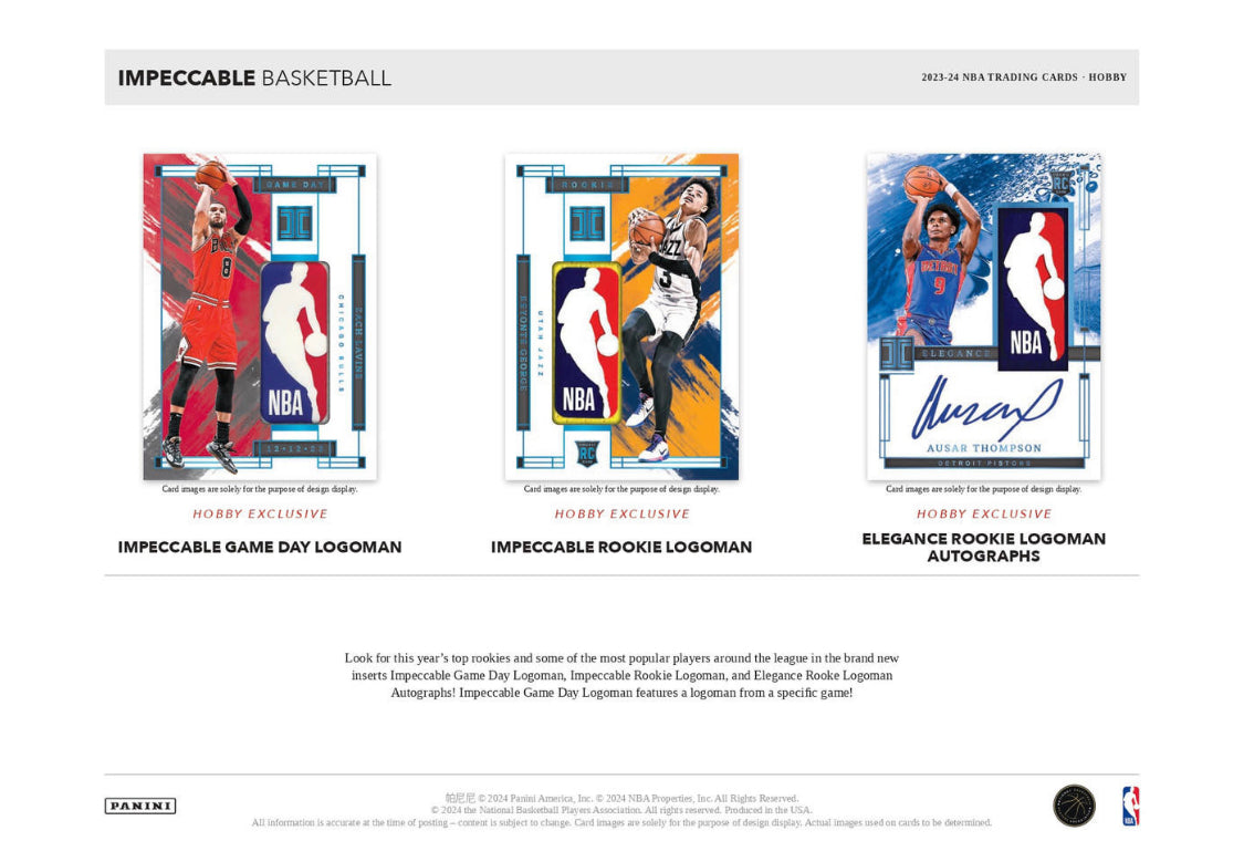 2023/24 PANINI IMPECCABLE BASKETBALL HOBBY 3 BOX CASE