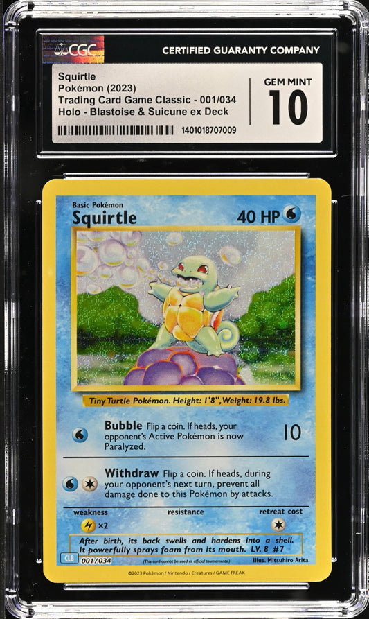 CGC 10 Squirtle CLB 001 TCG Classic Collection Holo Pokemon Card 2023 English