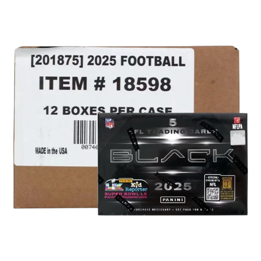 2025 Panini Black Football Case (12 Hobby Box)