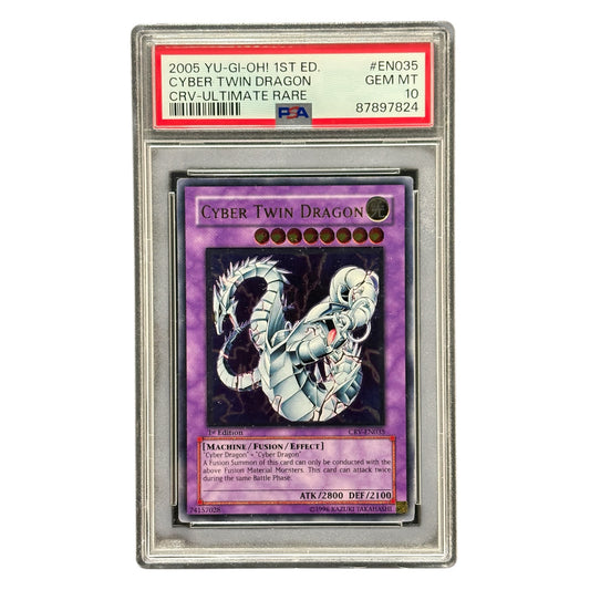 2005 EN035 Cyber Twin Dragon 1st Edition Ultimate Rare Yu-Gi-Oh! Card PSA 10