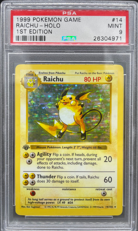 Raichu Shadowless Base Set 1st ed PSA 9