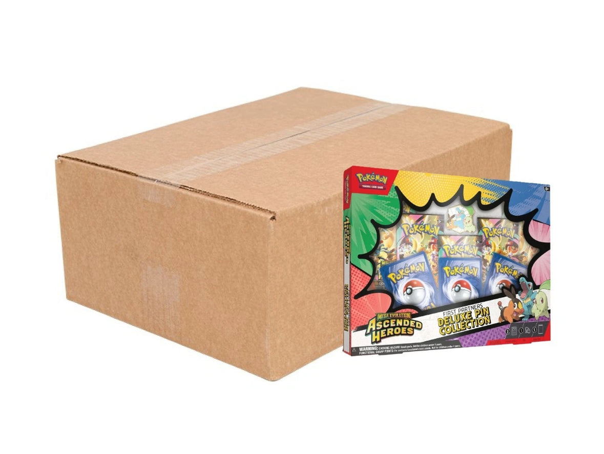 Pokemon Mega Evolutions 2.5 Ascended Heroes First Partners Deluxe Pin Collection Case (6 Box)