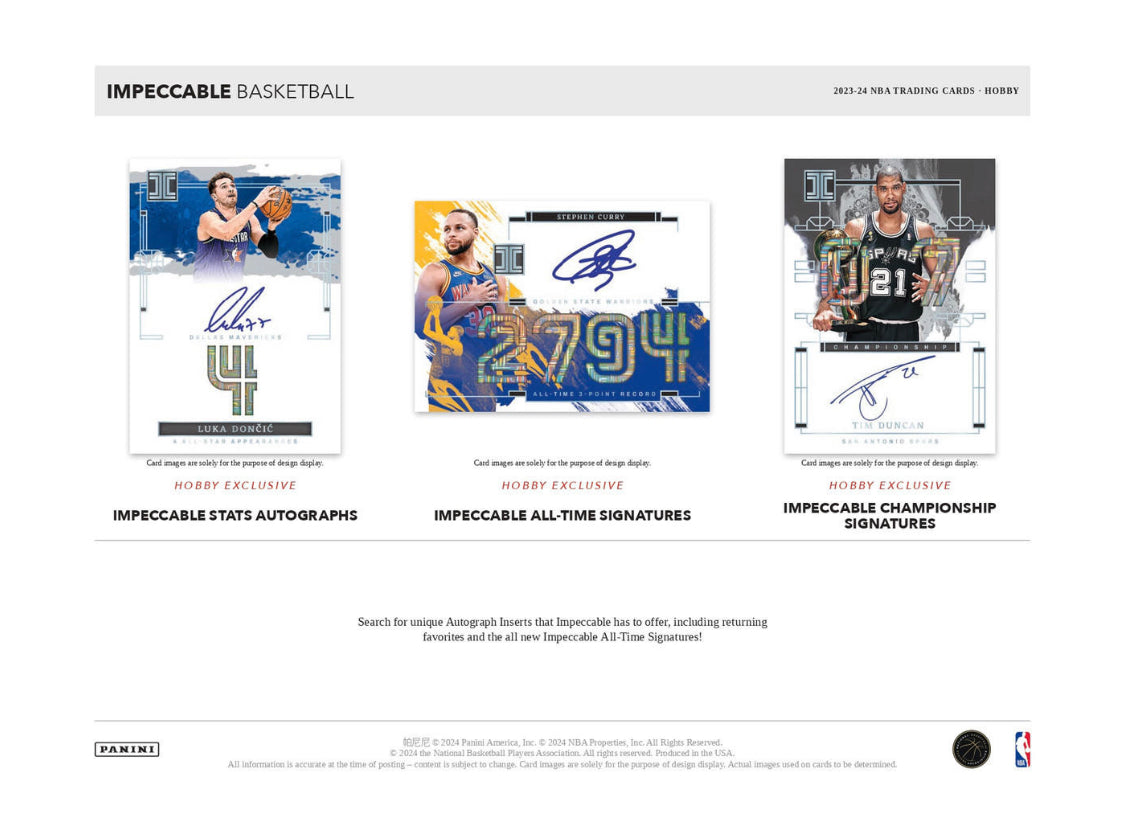 2023/24 PANINI IMPECCABLE BASKETBALL HOBBY 3 BOX CASE