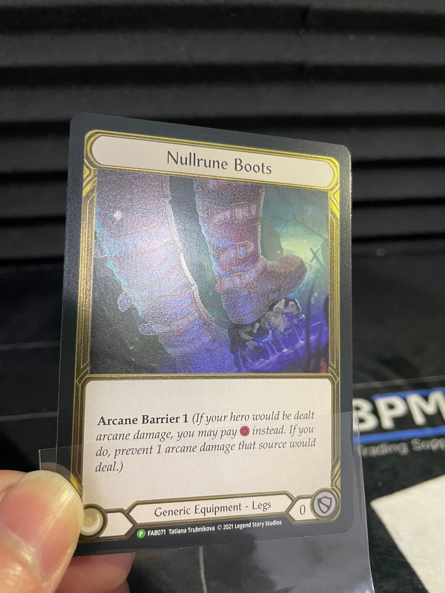 Nullrune Boots Gold Cold Foil Trophy Card