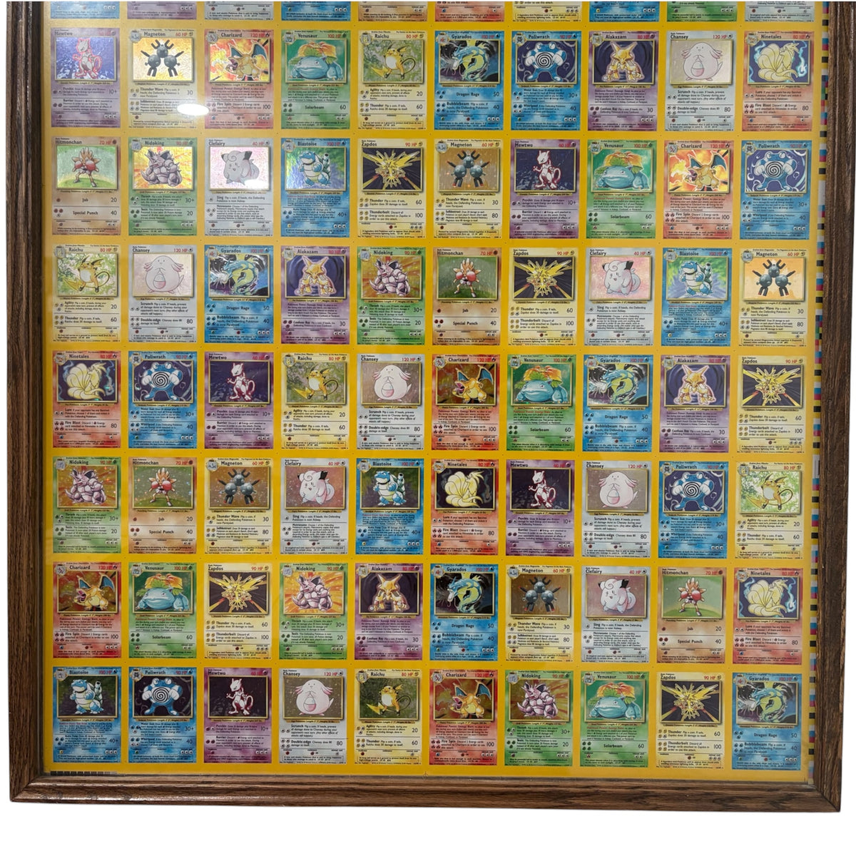1999 HOLO RARE Base Set UNCUT SHEET of Pokemon Cards (110 Cards) - 7 Charizards