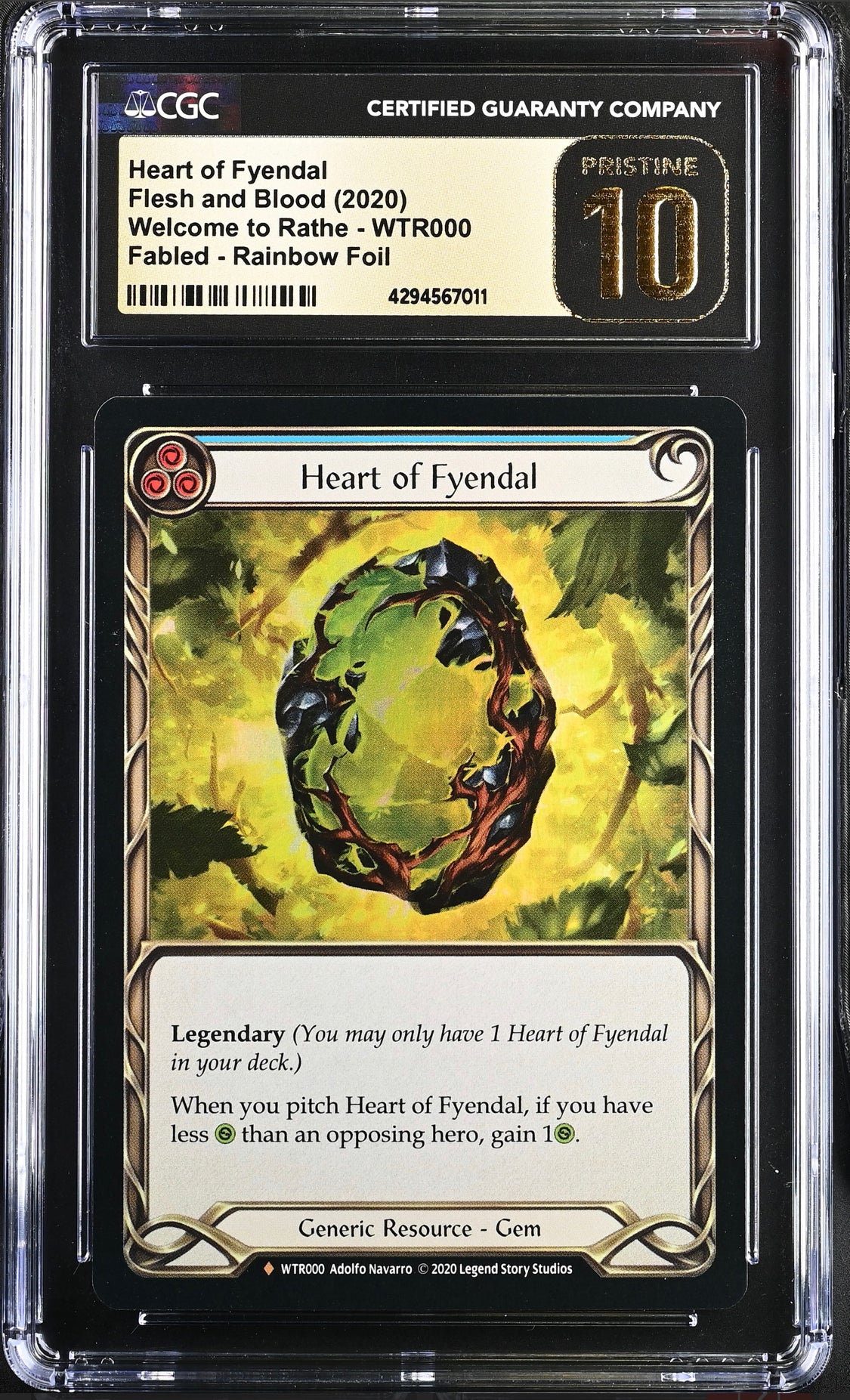 Heart of Fyendal Rainbow Foil Unlimited Pristine CGC 10