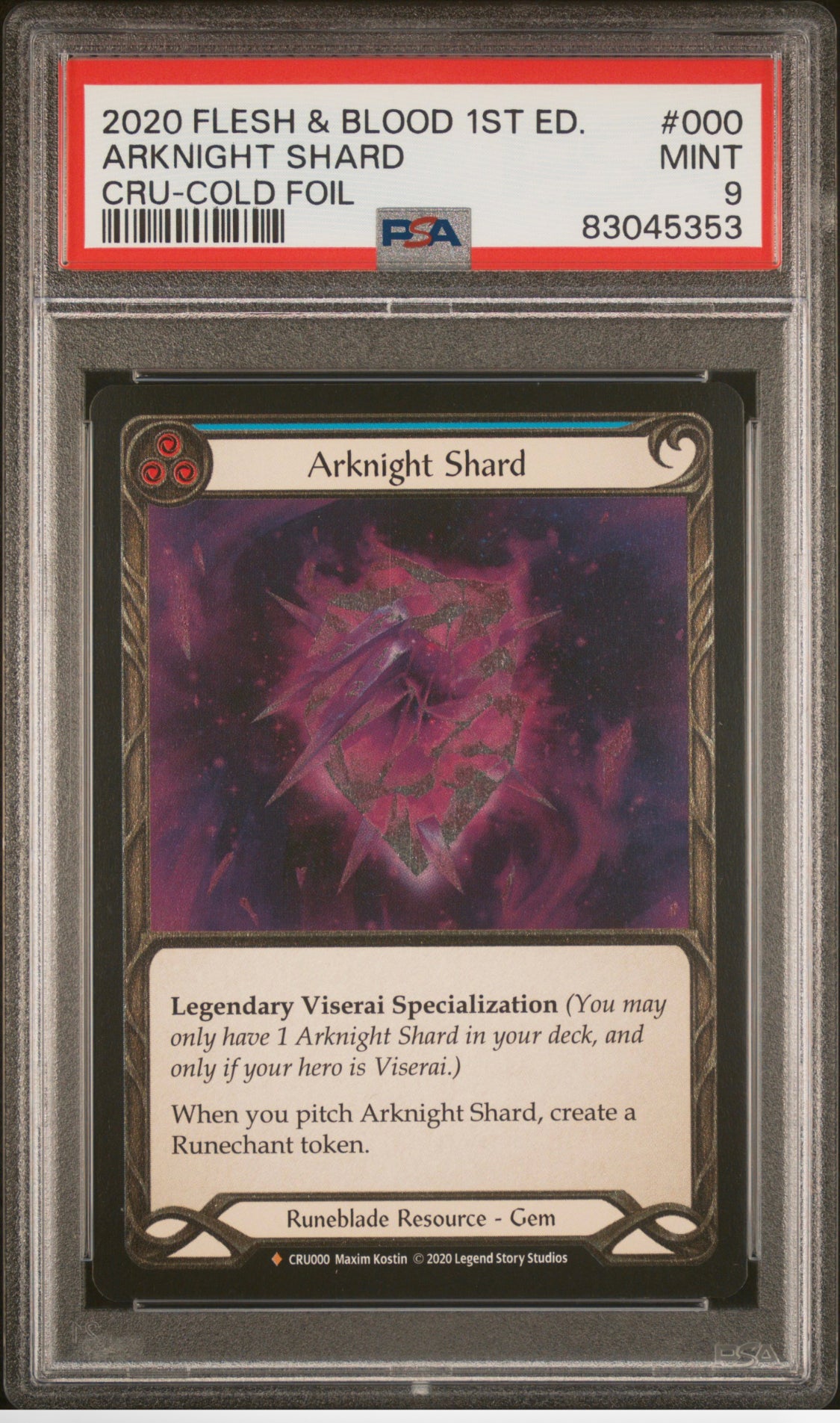 Arknight Shard 1st ed Cru Cold Foil PSA 9