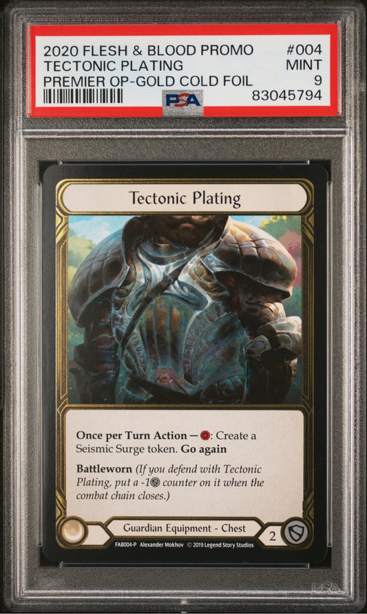 Tectonic Plating (Legendary) Near Mint GOLD FOIL TROPHY CARD PSA 9