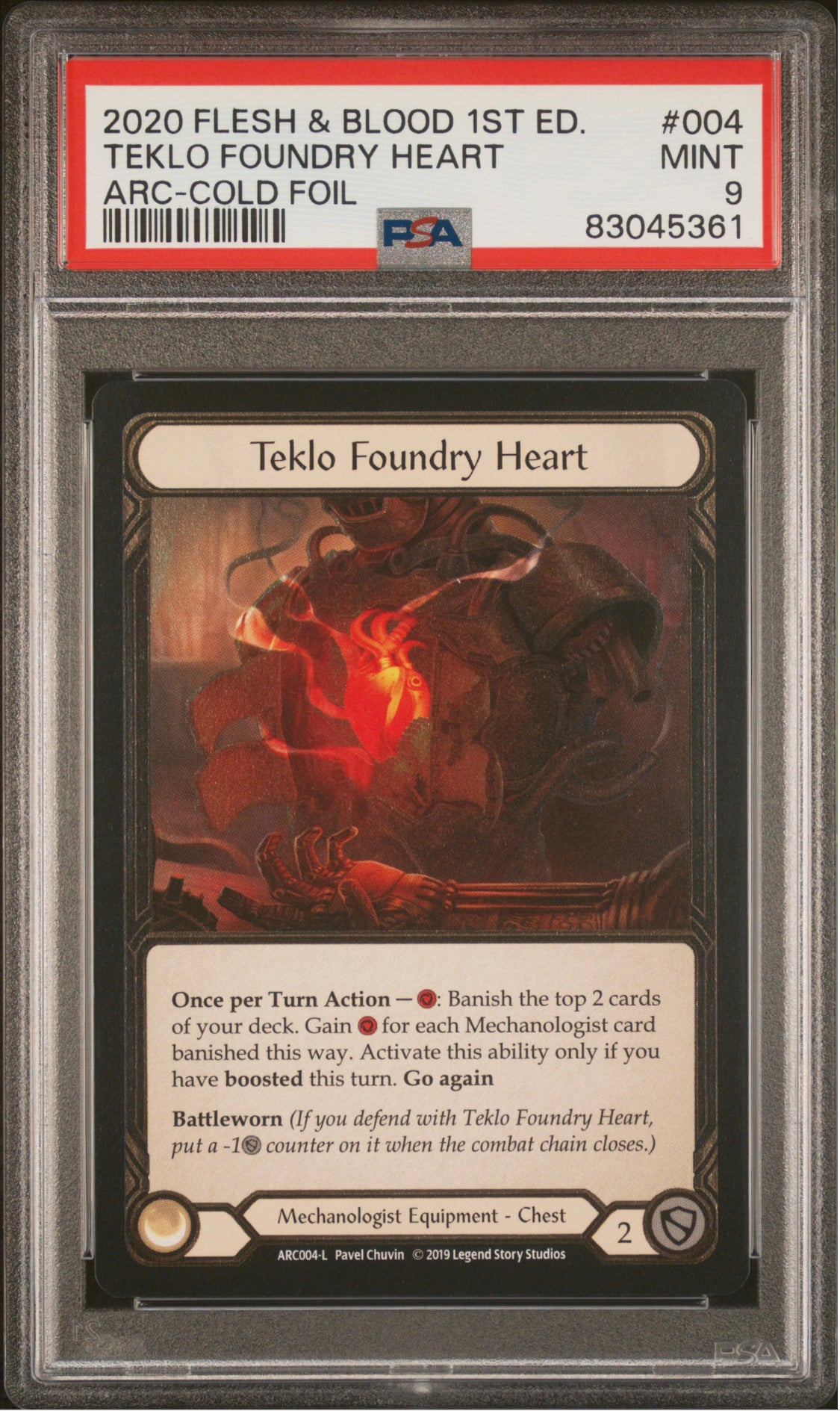 Flesh and Blood Arcane Rising 1st Ed Teklo Foundry Heart Cold Foil PSA 9