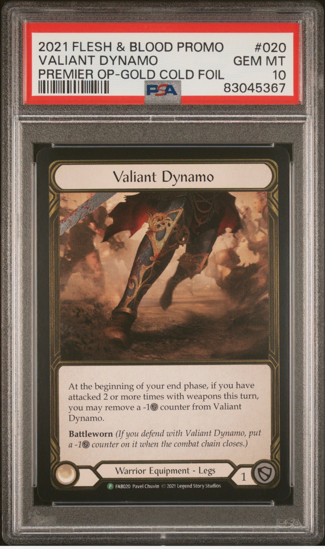 Valiant Dynamo Flesh and Blood TROPHY CARD GOLD FOIL PSA 10 ONE OF ONE