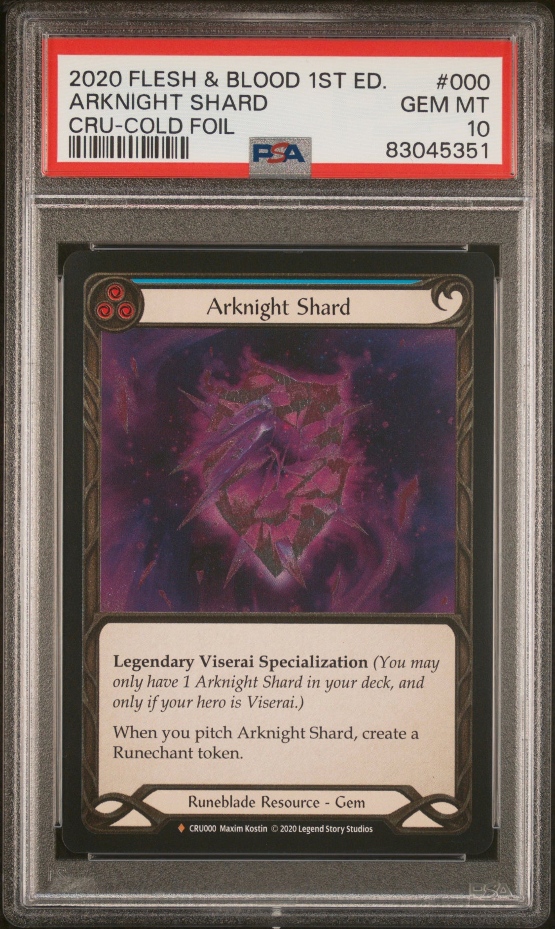 Arknight Shard 1st ed Cru Cold Foil PSA 10