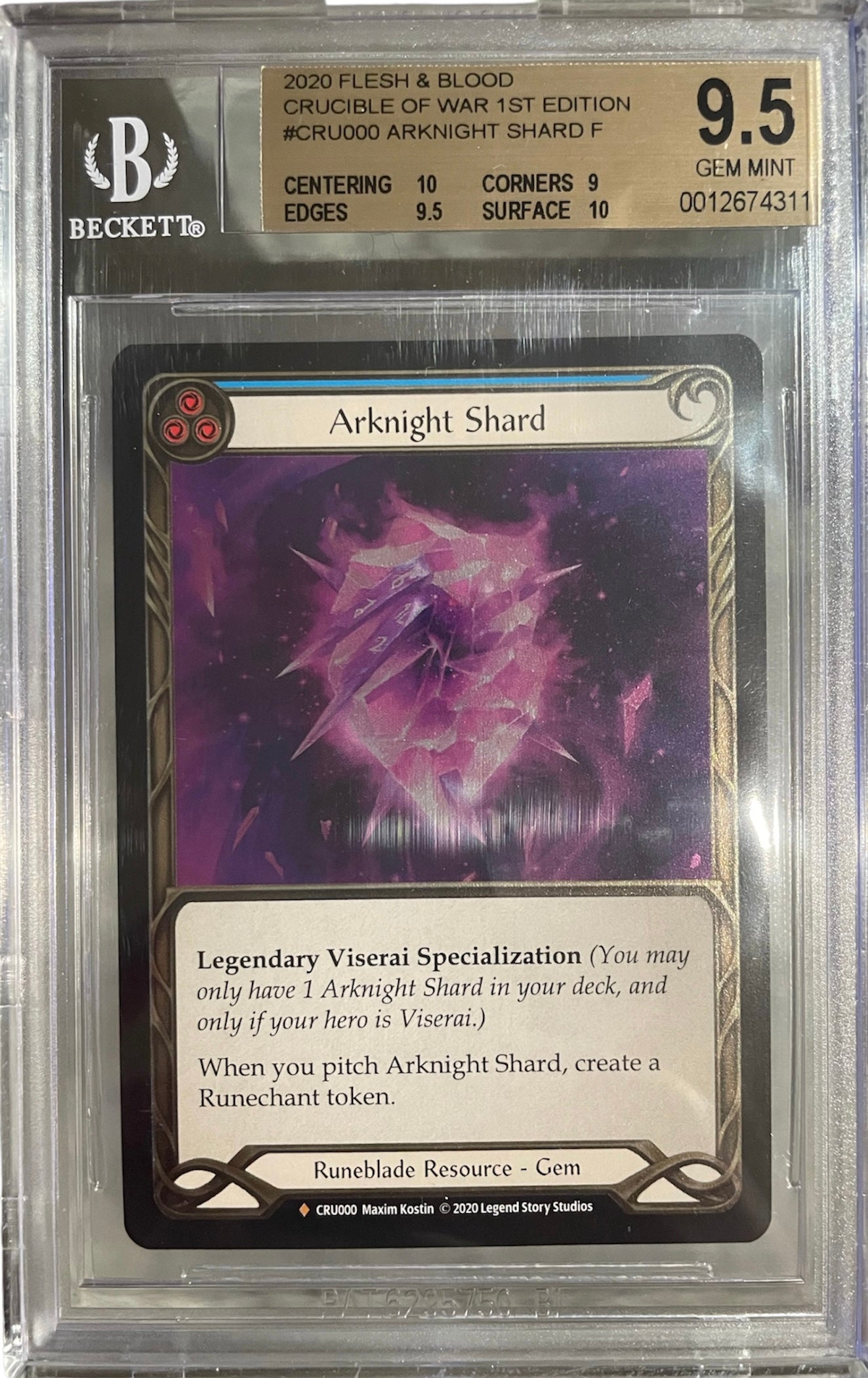 Arknight Shard 1st ed Cru Cold Foil BGS 9.5 ++